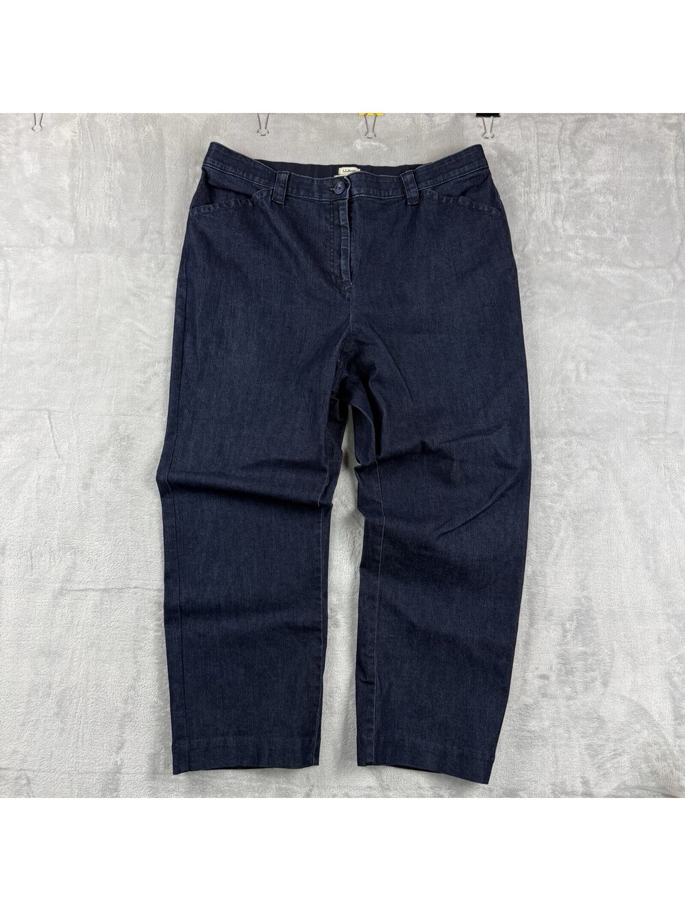 L.L.Bean Women 18 Petite Classic Fit Dark Wash Stretch Straight Leg Jeans Casual